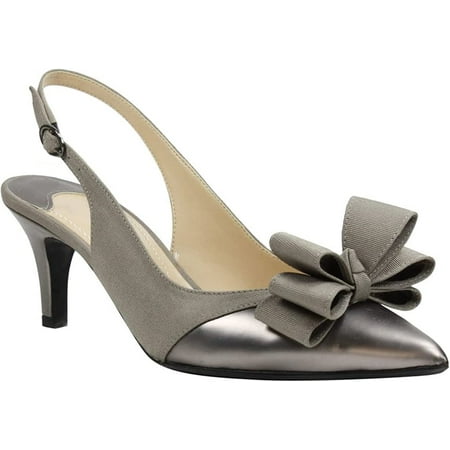 

QWZNDZGR Womens Bow Knot Pointed Toe Pumps Slingback Kitten Heel Sandals Patchwork Slip On Shoes