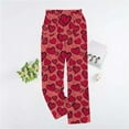 thumbnail image 2 of UAMVSH Women's Comfy Pajama Pants Heart Printed Wide Leg Lounge Pants Soft Flannel Fleece Warm Pj Bottoms with Pockets, 2 of 5