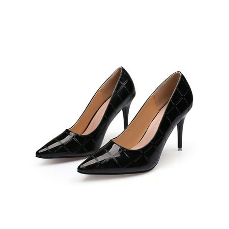 

Colisha Women Stiletto Heels Slip On Pumps High Heel Pump Shoe Bridal Comfort Dress Shoes Pointy Toe Heeled Sandals Black 4