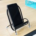 thumbnail image 2 of Metal Mesh Phone Stand, 5.51in Adjustable Support Holder for Desktop Phone Support Bed Use Office Travel Black, 2 of 3