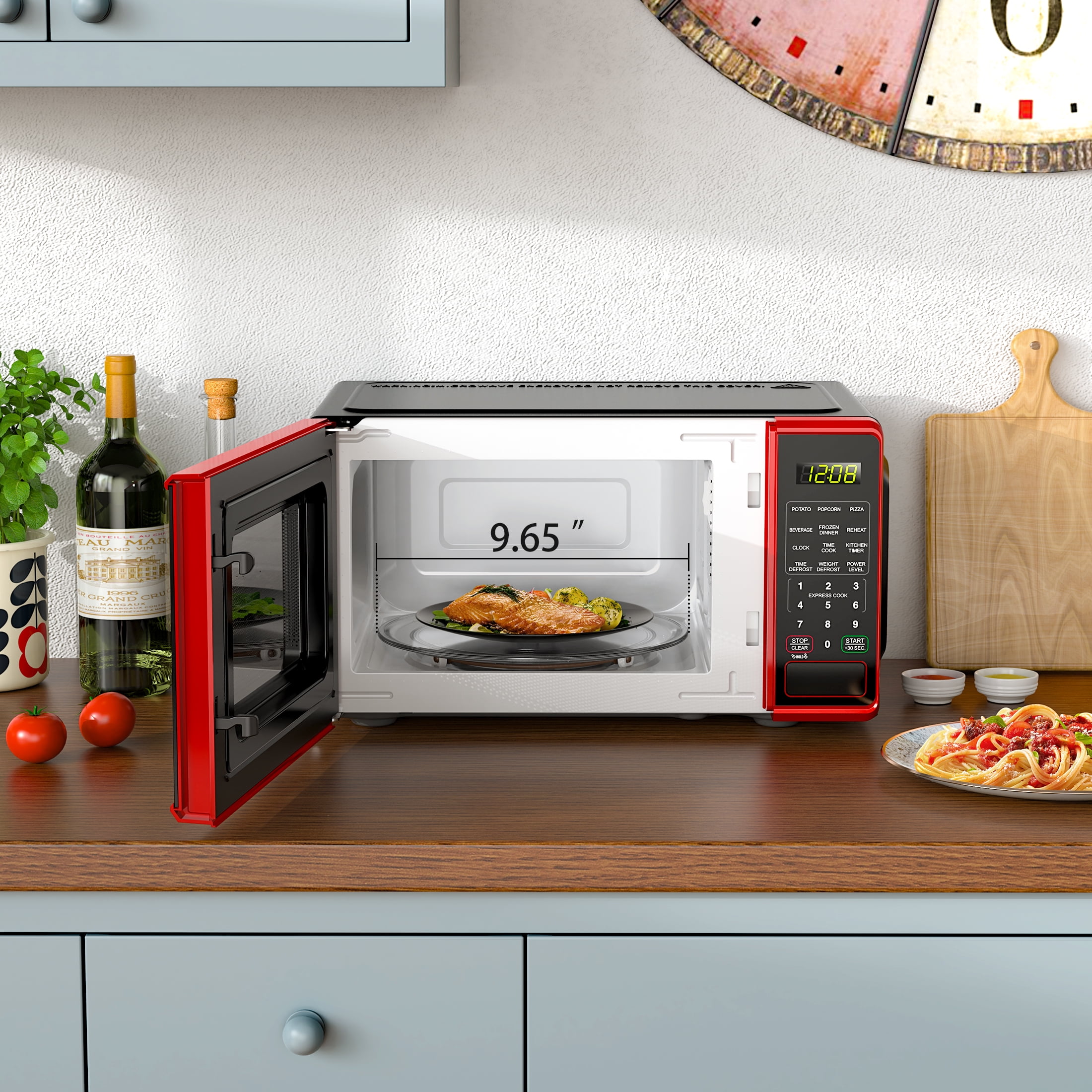 WOR07R3ZER by Winia - 0.7 cu. ft. Retro Countertop Microwave - Red