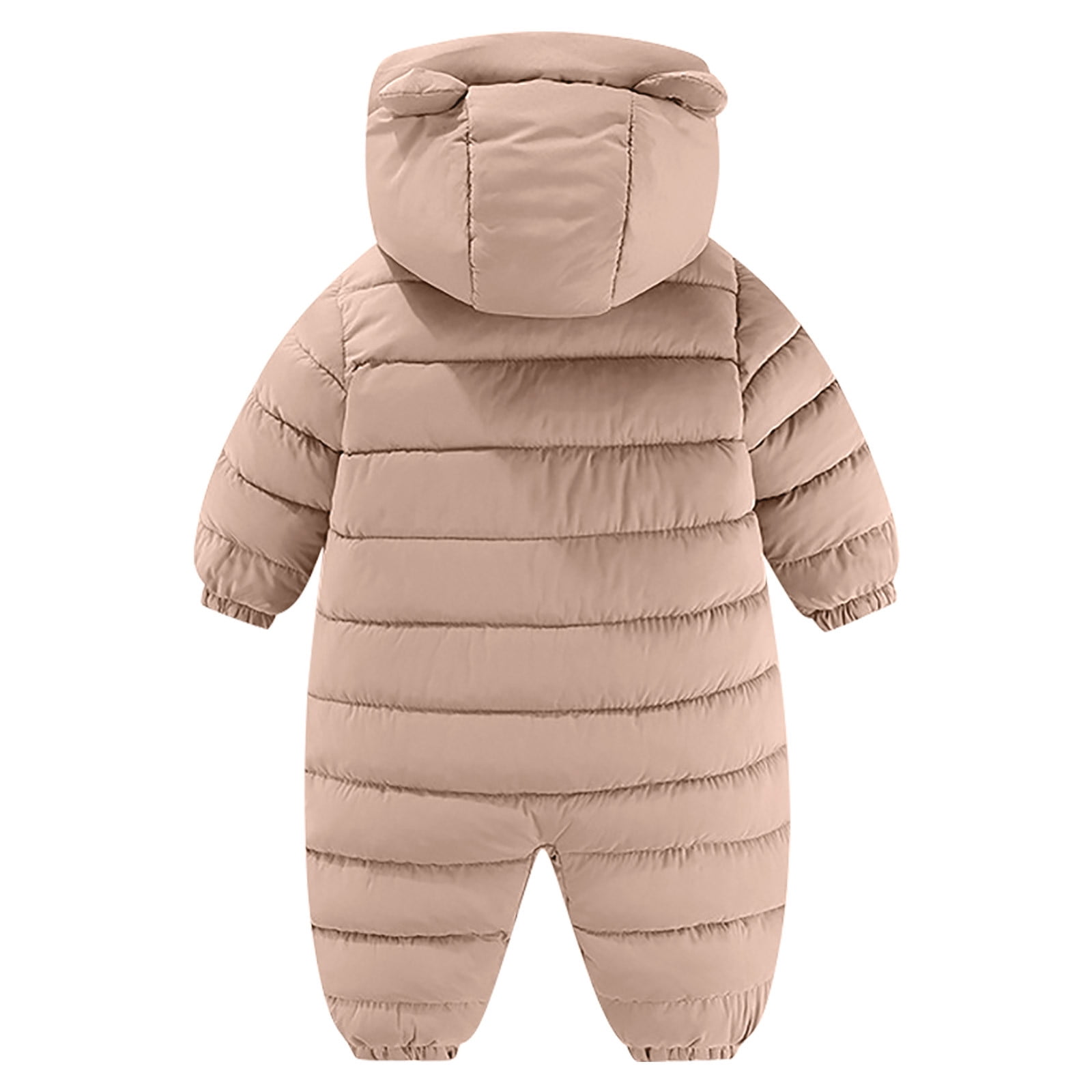 Lovskoo One Piece Jumpsuit Romper Baby Boys Girls Plush Warm Winter Snowsuit 6-12 Months Beige