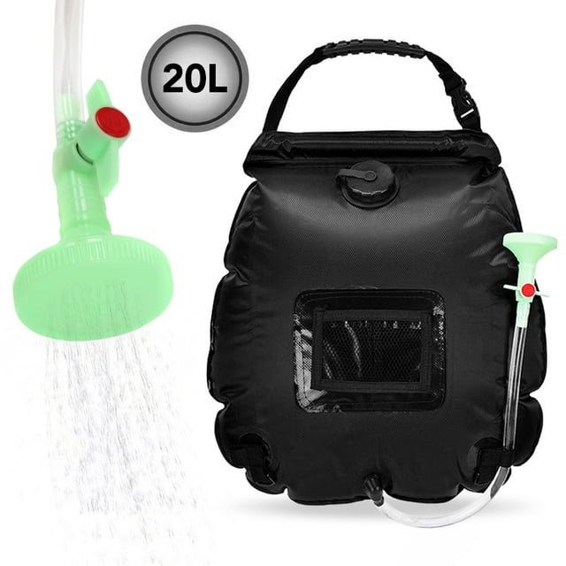 Bolsa de agua TFixol, contenedor de agua plegable, bolsa de ducha portátil para acampar de 20L