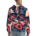 thumbnail image 7 of Uemuo Skull With Roses And Sunglasses Pattern Women's Hoodie with Eye-catching Drawstrings- Casual Pullover Hoodie with Kangaroo Pocket, Stylish Hooded Sweatshirt-Small, 7 of 7
