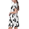 thumbnail image 2 of Balery Black Rabbit Vestidos sueltos de manga corta para mujer, vestidos de verano 2025, vestidos casuales de corte A con vuelo., 2 of 6