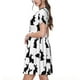 thumbnail image 2 of Balery Black Rabbit Vestidos sueltos de manga corta para mujer, vestidos de verano 2025, vestidos casuales de corte A con vuelo., 2 of 6