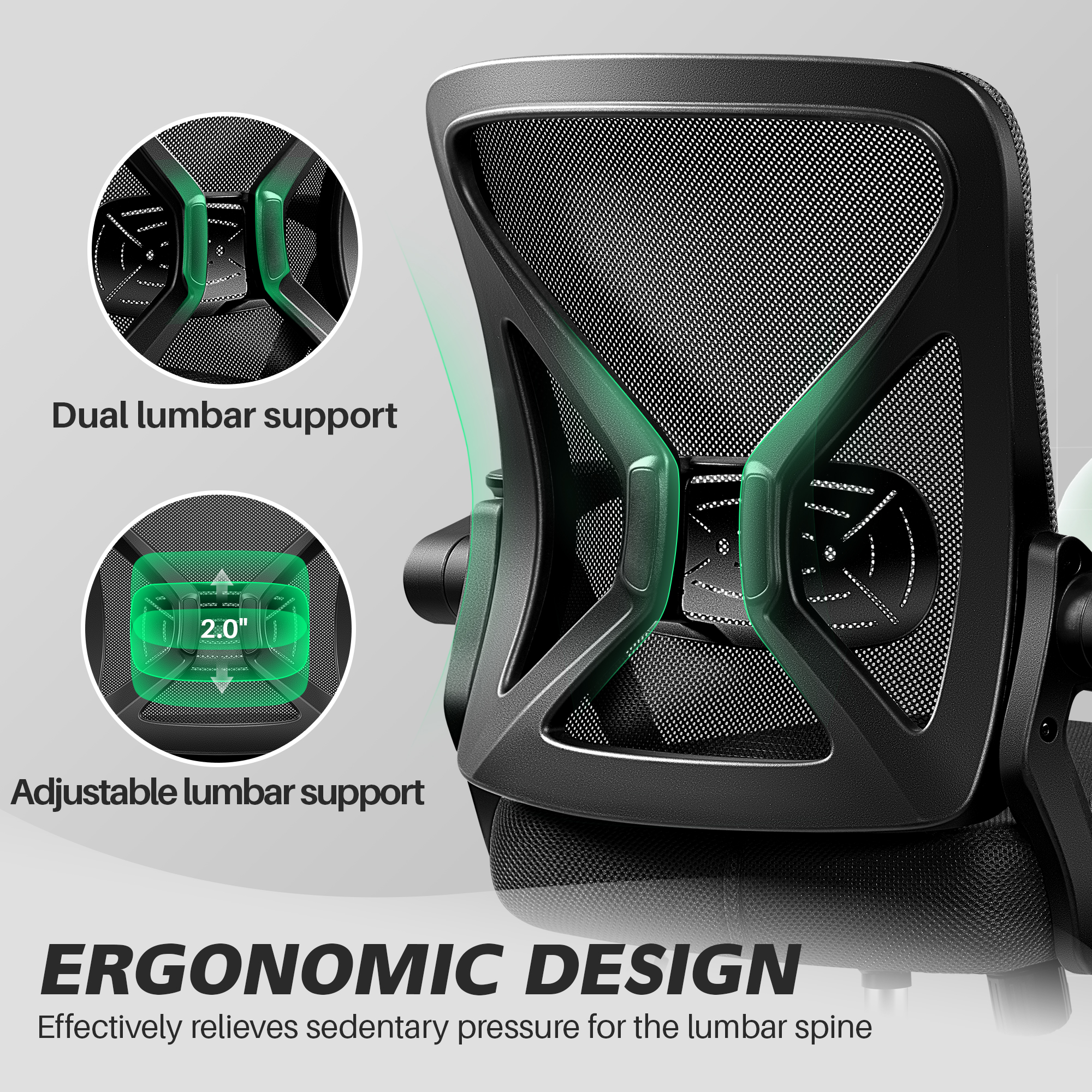 Coolhut Ergonomic Mesh Office Chair with Lumbar Support photo 4