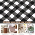 thumbnail image 6 of Vinyl Fitted Round Table Cover with Elastic, Black and White Checkered Tablecloth with Flannel Backing Plaid Table Cloth for Indoor Outdoor Picnic Party (Fit for 45"-52" Round Tables), 6 of 6