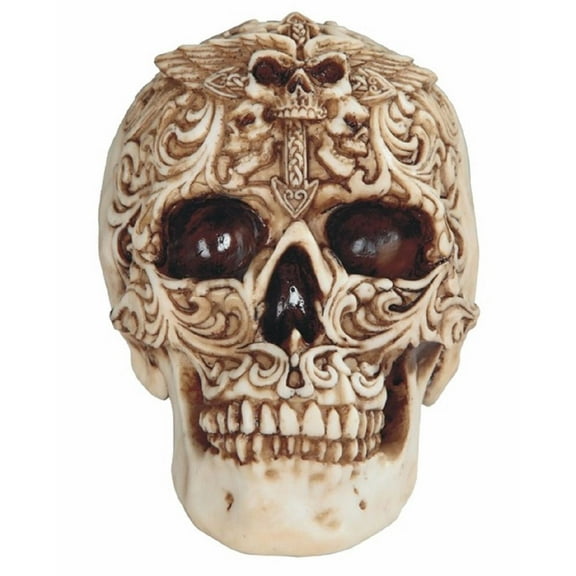FC Design 7.5"W Skull with Etched Statue Fantasy Decoration Figurine