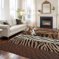 thumbnail image 2 of Rectangle Area Rugs 6 x 9 Ft, Animals Printed Striped Non-Slip Residential Carpet, Rustic Country Zebra Textured Indoor Crawling Mats Runner Rugs for Living Room/Dining Room/Bedroom, 2 of 8