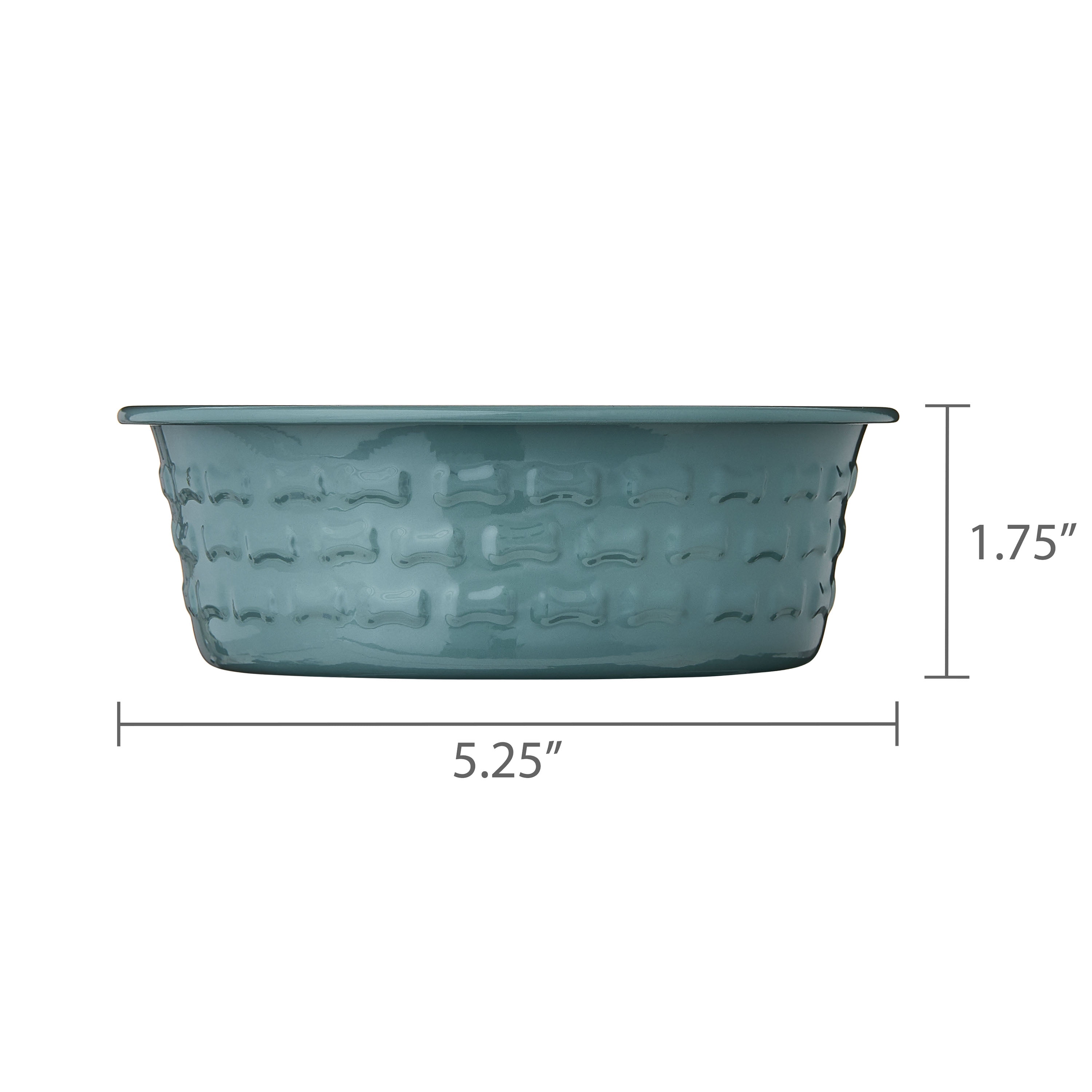 Vibrant Life Small Stainless Steel Embossed Dog Bowl, Green Bones