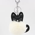 thumbnail image 6 of PU Cat Keychain with Fluffy Pom Pom - Adorable Cartoon Animal Keychain Pendant, Cute Lightweight Key Ring for Cat Lovers | Decorative Gift for Keys, Bags & Zippers(White), 6 of 6