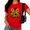 Red, variant on Cozymy Halloween Pumpkin Bow Graphic Tee Short Sleeve Crewneck Casual T Shirt