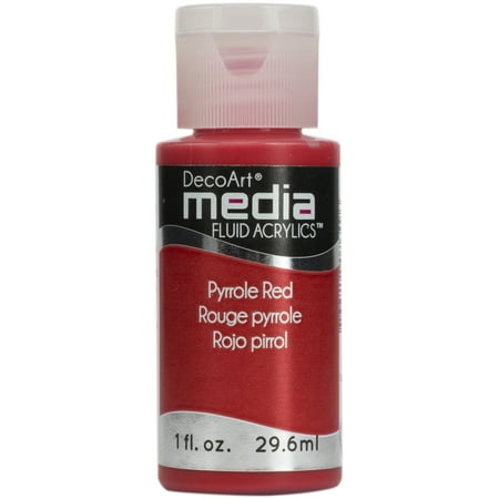 UPC: 0766218076496 | DecoArt Media Fluid Acrylic Paint 1 oz. Pyrrole Red (Series 1)