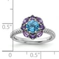thumbnail image 5 of 2.5mm 925 Sterling Silver Polished Prong set Stackable Amethyst and Blue Topaz Ring Size 5 Stackable Ring for Women, 5 of 6