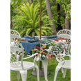 thumbnail image 2 of Outdoor Tablecloth with Umbrella Hole and Zipper, Light Blue Snowman Christmas Round Table Cloth 60 Inch Waterproof Tablecloth, Xmas Tree Snowflake Picnic Table Cover for Patio Camping, 2 of 7