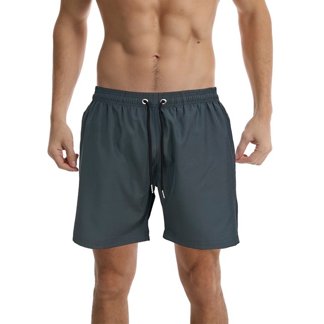 SUNSIOM Men's Summer Casual Beachwear Shorts Solid Color Drawstring Sports Shorts with 2 Pockets
