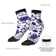 thumbnail image 4 of Uemuo Blue And White Porcelain Pattern Printed Crew Socks, Moisture-Wicking Socks, Athletic Socks for Men Breathable Cushion Socks Casual Sport Socks for Running Traveling, 4 of 6