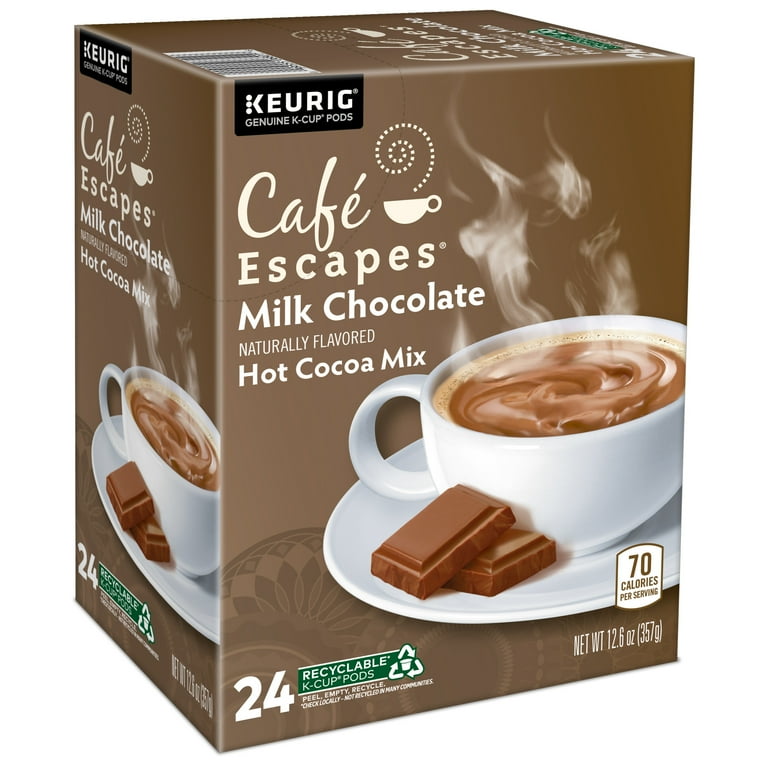 Cafe Escapes Milk Chocolate Hot Cocoa K Cup Pods 24 Count