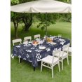 thumbnail image 3 of Outdoor Tablecloth with Umbrella Hole & Zipper, Navy Blue Dog Paw Rectangle Tablecloth 60x84 Inch, Modern Geometric Abstract Aesthetics Patio Table Cover Waterproof Table Cloth for Picnic/Party, 3 of 7