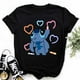 thumbnail image 1 of Kawaii Cartoon Stitch T Shirt Children's Clothing Cartoon Women Ohana Lilo Stitch Graphic Tees Cute Anime Tops Harajuku T-shirt130 Gao Jinjia LED, 1 of 2