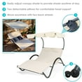 thumbnail image 2 of Sunnydaze Steel Outdoor Double Chaise Lounge with Canopy Shade, Beige, 2 of 7