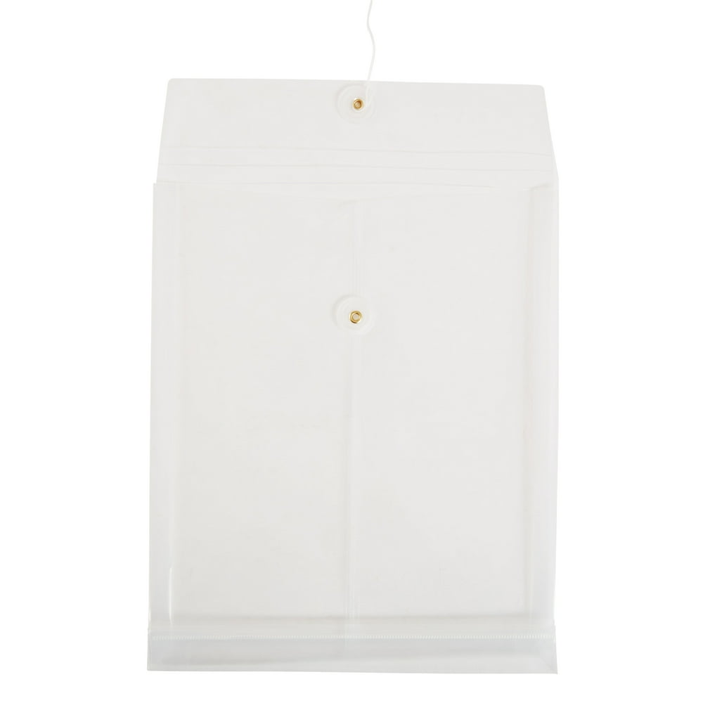 MyOfficeInnovations Button & String Document Envelopes 11" x 8.5" Clear