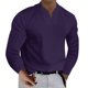 thumbnail image 1 of Men's Casual Solid Color V-Neck Gentleman's Business Long Sleeve T-Shirt XL, 1 of 5