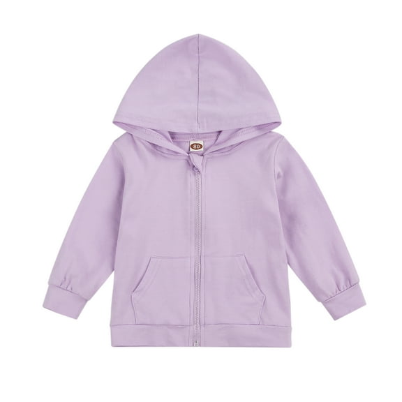 Bagilaanoe Toddler Baby Girl Boy Hooded Jacket Long Sleeve Zipper Sweatshirt 1T 2T 3T 4T 5T 6T Kids Casual Outwear