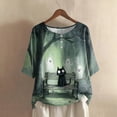 thumbnail image 2 of Godom Halloween T Shirts for Women Oversized Shirt Ghost Graphic Button Casual Short Sleeve Tees, 2 of 7