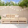 thumbnail image 1 of vidaXL 3 Piece Garden Lounge Set with Cushions Solid Wood, 1 of 5