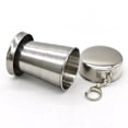 thumbnail image 4 of Taza plegable de acero inoxidable de 2 uds., 75ml/2,5oz, taza de agua plegable de viaje portátil reutilizable con tapa y llavero para acampar, picnic, senderismo y Ot, 4 of 5