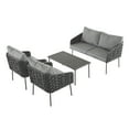 thumbnail image 4 of LiviNest 4-Piece Patio Furniture Set: Modern Outdoor Sofa Set with Coffee Table - All-Weather Metal Frame & Thick Cushions for Deep Seating - Backyard & Garden Conversation Set for Family & Guests -, 4 of 6