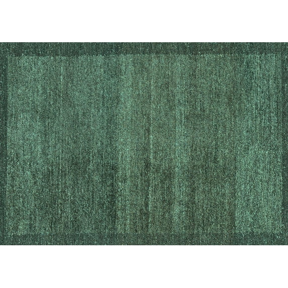 Ahgly Company Machine Washable Indoor Rectangle Abstract Turquoise Blue Modern Area Rugs, 2' x 3'
