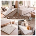 thumbnail image 3 of Nalqet 27.6×47.2 inch Plush Sofa Slipcovers Honeycomb Pattern for 2 Cushion Couches – Washable Fuzzy Non Slip Furniture Protector Couch Cover for Pets and Dogs Cats, Beige White, 3 of 8