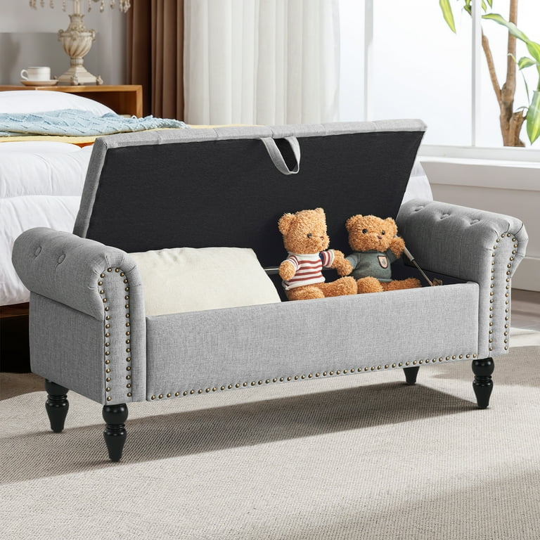Falvinoryn Modern Upholstered Storage Bench Storage Ottoman Bench