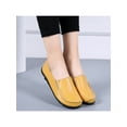 thumbnail image 2 of SIMANLAN Womens Flats Slip On Loafers Round Toe Leather Shoes Women Non-slip Casual Shoe Ladies Lightweight Yellow 8, 2 of 8