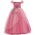 thumbnail image 1 of Flower Girls Embroidery Wedding Dress Bridesmaid Formal Party Long Gown 4-14 Years, 1 of 6