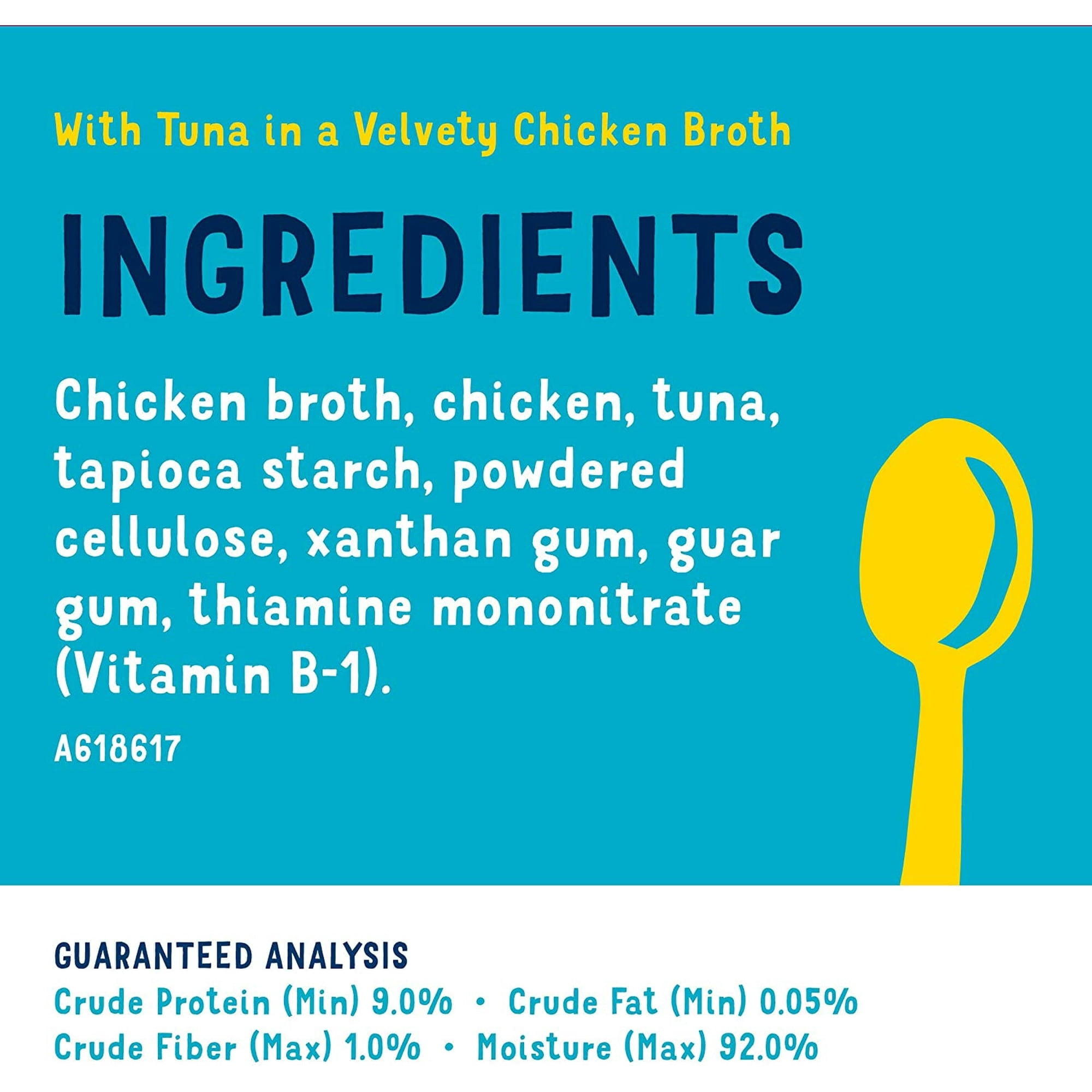 Friskies Lil' Soups With Tuna in a Velvety Chicken Broth Adult Wet Cat Food Complement, 1.2 OZ (Pack of 16)