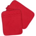 thumbnail image 5 of Pot Holders and Oven Mitts 7" X 9" Heat Resistant Cotton Pocket Pot holder Set Feature of Non Slip Kitchen Hot Pad Oven Mitts, 3-pack, Red, 5 of 14