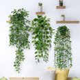 thumbnail image 5 of Pack de 3 plantas colgantes artificiales hojas de eucalipto con macetas, 5 of 5