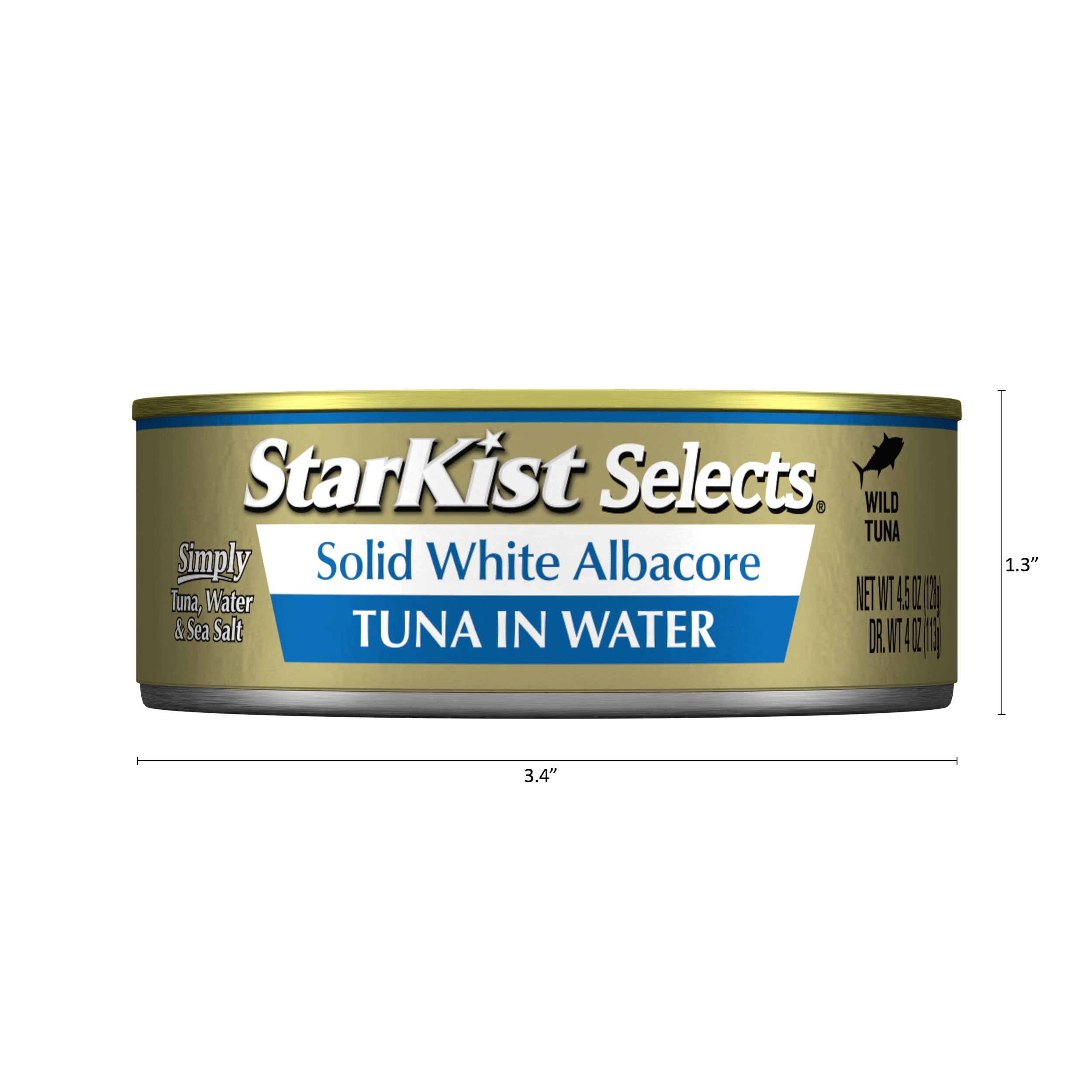 (6 pack) StarKist Selects Solid White Albacore Tuna in Water, Wild Caught, 4.5 oz Can