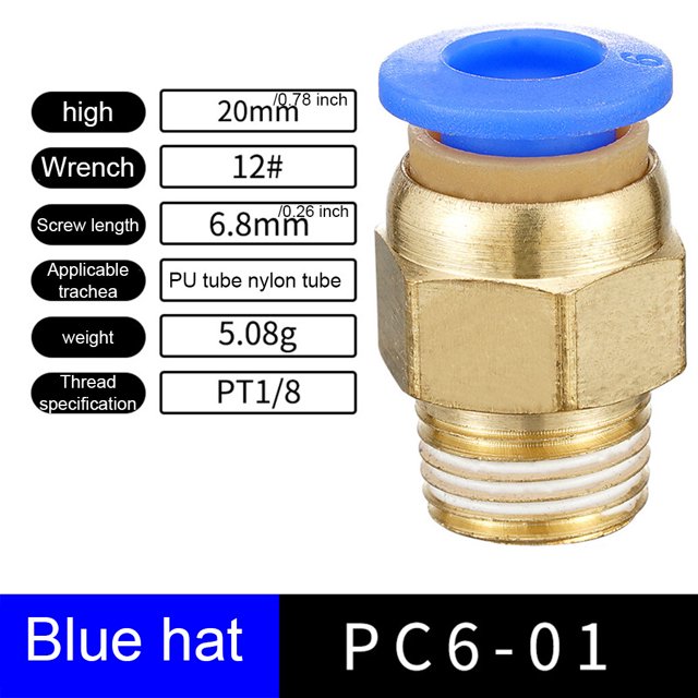 Langgg 10 Pcs Maison Portable Interface Filetée Tuyau Pneumatique Raccord de Tuyau Connecteur Réutilisable Libération Rapide Connecteurs de Tuyau Matériel PC6-01
