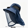 thumbnail image 3 of Solar Fan Sun Hat With Full Mosquito Net Face Shield, UV Blocking Neck Flap Breathable Cooling Headwear For Fishing Gardening Hiking Yard Work(Navy), 3 of 5