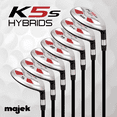 thumbnail image 2 of Men's Majek Golf All Hybrid Complete Full Set, which includes: #5, 6, 7, 8, 9, PW +SW Senior Flex Right Handed New Utility "A" Flex Club, 2 of 9
