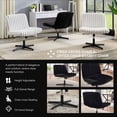 thumbnail image 6 of S-HOME 360 Degree Swivel Criss Cross Chair Corduroy Height Adjustable Vanity and Office Chair for Any Space, Black, 6 of 12