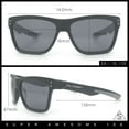 thumbnail image 3 of Xloop Mens Rectangle Sport Classic Wrap Horned Plastic Sunglasses All Black, 3 of 8