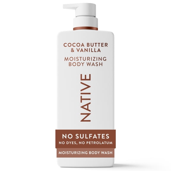 Native Moisturizing Body Wash, Cocoa Butter & Vanilla, Sulfate Free, 22 fl oz