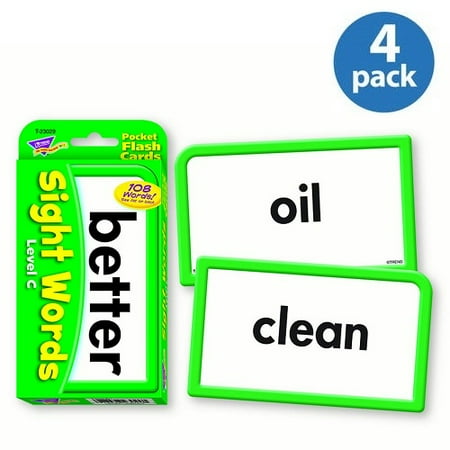 Trend Sight Words Level C Learning Cards, Pack of 4