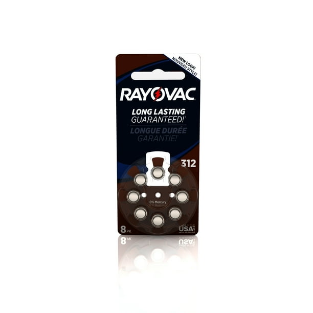 Rayovac Size 312 Hearing Aid Batteries, 8Pack L312ZA8ZMB Walmart